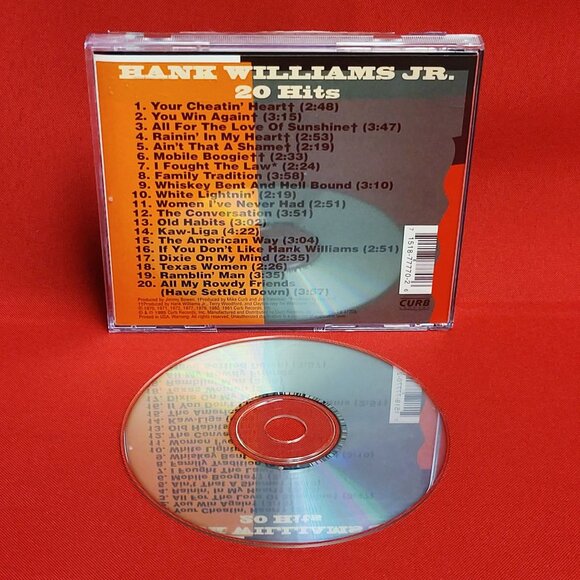 Hank Williams Jr 20 Hits CD 1995 - Picture 8 of 8